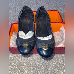 Tory Burch Ballet Flats Navy Blue Size 8.5